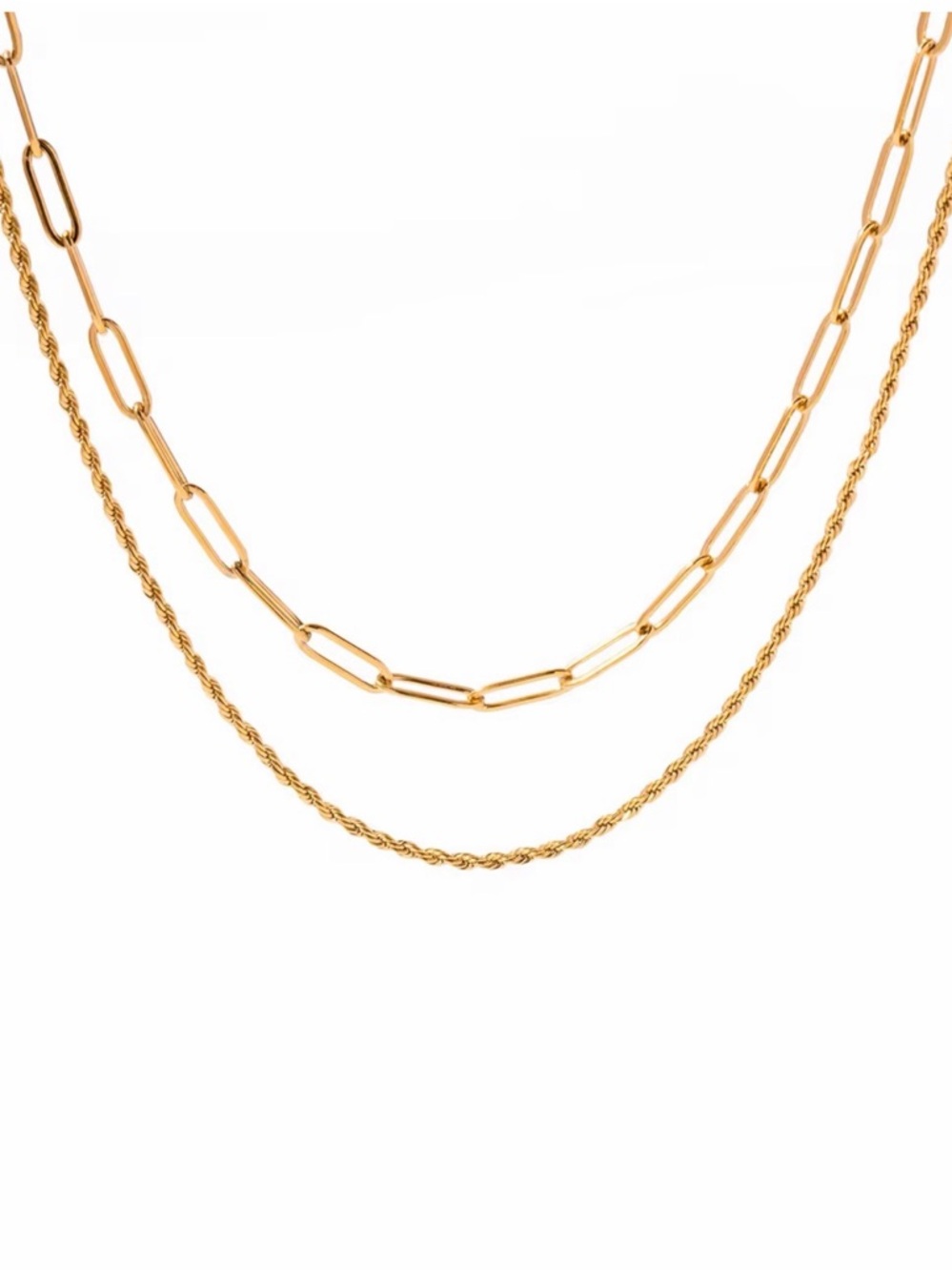 18K Gold Plated Double Layer Necklace